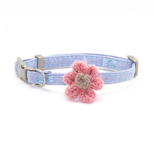 <span class=keywords><strong>Collar</strong></span> de Perro de Tela Resistente Reflectante con Cintas Doradas Rosa para Todas las Estaciones - Product Image 4