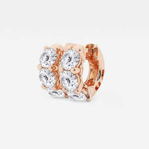 Pendientes de aro con diamantes cultivados en laboratorio, redondos, 3 Ctw, para mujer, joyería fina brillante, elegante, minimalista, regalo para el día a día - Product Image 2