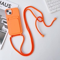 Réglable Silicone TPU Bandoulière Lanière Cas Doux Collier Mobile Téléphone Cas Titulaire De La Carte pour iPhone 17 16 15 14 13 12 11 XR 8