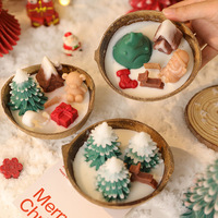 Bougie artisanale créative en verre de noix de coco naturel, pour aromathérapie, idéale pour la vente en gros et les décorations de Noël