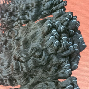 Vente en gros d'extensions de cheveux humains indiens bruts non transformés 100%-donneur unique, cheveux vierges du temple à cuticules alignées - Product Image 6