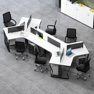 Mới Tùy Chỉnh Nội Thất Văn Phòng Nhân Viên Sáng Tạo Bàn Bàn Văn Phòng Modular Nhân Viên Văn Phòng Máy Trạm 120 Độ L Đơn Giản Hiện Đại - Product Image 1