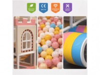 Équipement de jeu d'intérieur pour enfants : château gonflable avec toboggan aquatique, piscine à balles, tunnel tubulaire et arcade pour zone de jeux pour enfants