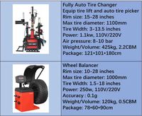 Luxe Max. Equilibreuse de roues 28 pouces et changeur de pneus entièrement automatique 28 pouces, certifié CE, changeur de pneus sans contact et machine d'équilibrage de roues