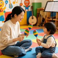 Orff Percussion Musical Instrument Accessories Christmas Colored Wooden Maracas for Music Enlightenment Education Celebrate