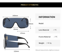 Nouvelle Arrivée 2026 – Lunettes de Soleil Surdimensionnées à Monture Intégrale pour Femme et Homme, Style Steampunk, Protection UV400, Marque Shoneray, Design de Luxe