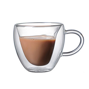 Tazza a forma di <span class=keywords><strong>cuore</strong></span> in vetro trasparente a forma di amore tazza da tè ad alta capacità tazza da caffè fatta a mano amanti del vetro a doppio strato Mark Cup - Product Image 5