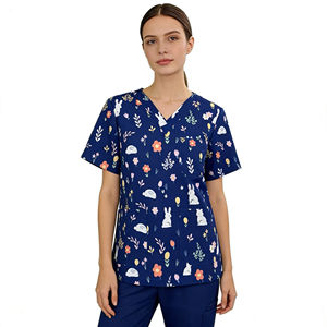 Dropshipping Nursing Uniforms Nurse Medical Scrubs Design Cartoon Print <strong>T</strong> <strong>Shirt</strong> Women's Medical Scrubs Uniforms - Product Image 6