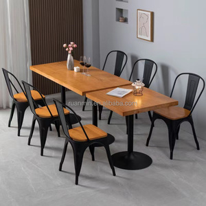 Chaises de <span class=keywords><strong>restaurant</strong></span> de restauration rapide à usage commercial Tables en fer <span class=keywords><strong>Mobilier</strong></span> de café design industriel pour les hôtels scolaires Salle à manger abordable - Product Image 6