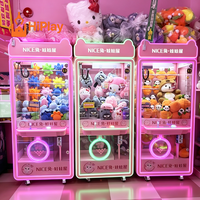 Machine à griffes rose de luxe à monnayeur pour peluches, machine d'arcade pour parcs d'attractions, centres commerciaux et FEC