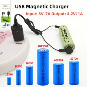 전문가용 <span class=keywords><strong>18650</strong></span> 26650 401350A 리튬 배터리 충전기 3.7-4.2V 자기식 다기능 범용 충전 1000MA - Product Image 1