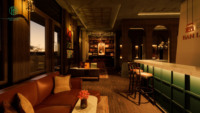 Comptoir de bar LED chaleureux et confortable de style post-moderne pour la décoration intérieure de restaurants, cafés et hôtels