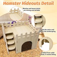 Ensemble de cachettes pour hamsters et gerbilles, maison en bois avec toit, escalier, toboggan, balançoire, abri ludique, accessoires de cage pour hamsters nains, souris et autres rongeurs
