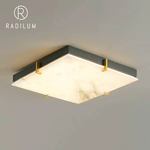 Alabaster Brass <b>LED</b> AC <b>Modern</b> Luxury Square <b>Ceiling</b> Lamp Flush Mount for Study Corridor Hotel Villa - Product Image 1