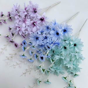 Hot bán 5 dĩa <span class=keywords><strong>Dahlia</strong></span> pinnata hoa nhân tạo bó hoa cho đám cưới nhà tổ chức sự kiện trang trí trắng đỏ dahila hoa nhân tạo - Product Image 1