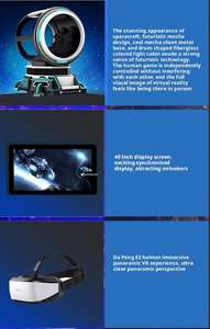 Simulador de VR 9D para Uso Interno Voo de Avião e Helicóptero Residencial e Comercial Feito de Aço para 1-2 Passageiros em Shopping - Product Image 3