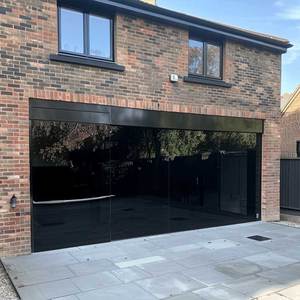 <span class=keywords><strong>Porte</strong></span> <span class=keywords><strong>de</strong></span> <span class=keywords><strong>garage</strong></span> sectionnelle en aluminium et verre Sunnysky, transparente, à vue complète, sans cadre - Product Image 1