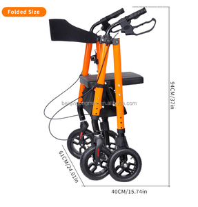 Andador Rollator con asiento y respaldo acolchado cojín y cesta de almacenamiento grande - Product Image 6