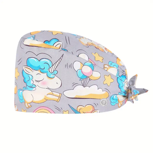 หมวกสครับยืดหยุ่น ผ้าฝ้าย พิมพ์ลายการ์ตูน ดูดซับเหงื่อ หมวกทำงานร้านเสริมสวย ร้านขายสัตว์เลี้ยง หมวกสครับคริสต์มาส ปีใหม่ ชุดยูนิฟอร์ม - Product Image 6