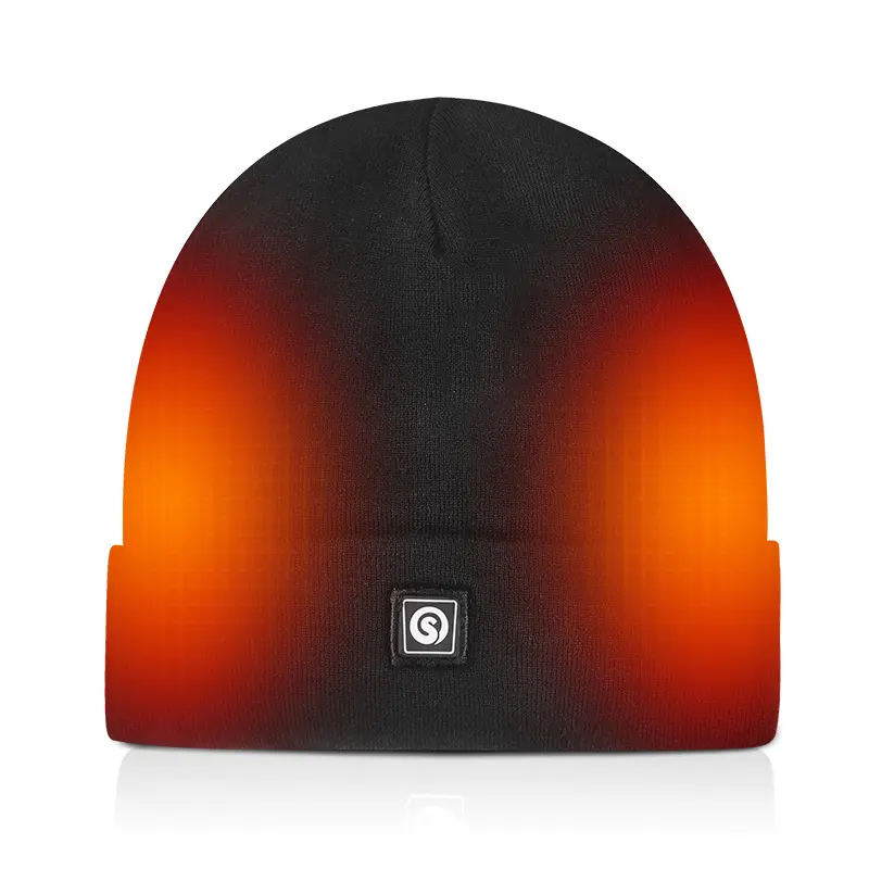 Custom Winter Koud Weer Outdoor Sport Oplaadbare Wasbare Elektrische Beanie Ski Verwarmde Hoed