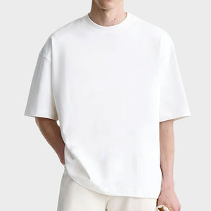 เสื้อยืดลำลองผู้ชายไซส์ใหญ่สำหรับฤดูร้อน คุณภาพสูง ทรงหลวมไหล่ตก ผ้าฝ้าย 100% เสื้อยืดโอเวอร์ไซส์เรียบง่าย - Product Image 3