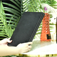 Menu de restaurant personnalisé avec éclairage LED à 3 pages, en cuir noir, avec menu LED remplaçable