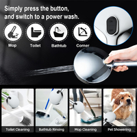 Cabezal de Ducha Leelongs Jet Spray de 13.5cm con 3+1 Modos, Boquilla de Silicona Cromada, Ajuste Deslizante, Ducha de Mano con Aumento de Presión