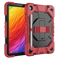 Étui de protection pour tablette Tab A9+ A9PIUS avec sangle de maintien en silicone anti-chute et support rotatif, finition mate et antichoc