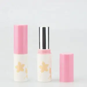 Custom pattern printing empty round lipstick lipbalm tube recycled plastic container lipstick tube