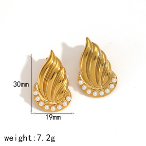 ต่างหูทรงเรขาคณิต โลหะผสมสังกะสี ชุบทอง 18k สีเงิน เครื่องประดับแฟชั่นสำหรับผู้หญิง - Product Image 3