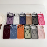 Étui magnétique pour téléphone compatible avec iPhone 16 Pro, 17 Pro Max, 18 Pro Max avec support d'objectif métallique, découpes précises, charge sans fil