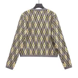 <span class=keywords><strong>Pull</strong></span> en polyester <span class=keywords><strong>vintage</strong></span> pour <span class=keywords><strong>femme</strong></span>, style européen et américain, pour le commerce transfrontalier, avec fermeture à plusieurs boucles en forme de losange - Product Image 3
