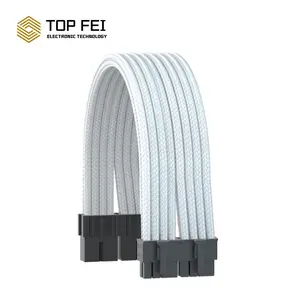 Kit de cabo de alimentação com mangas Weave 18AWG, novo design, cabo de extensão Mod GPU/PCIE PSU de 30 cm, cabo de extensão branco