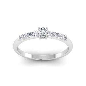 Anillo de aniversario para mujer 18K chapado en oro diseño clásico diamante cultivado en laboratorio Ajuste de bisel de boda hecho a mano - Product Image 3