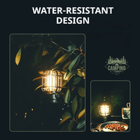 Lanterne de camping rechargeable WARSTAR OEM/ODM avec télécommande, crochet, étanche, lumière LED vintage, Ra90 CRI, dimmable, 2x2000mAh