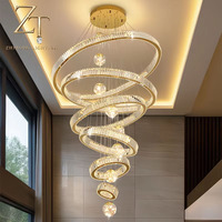 Nouveau design, grand lustre LED en cristal surdimensionné, personnalisé, pour décoration intérieure, hôtel, villa, escalier