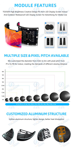 Ball Diameter1m/2m/3m/4m/5m/6m/7m/8m/9m/10mGlobe Video High Quality Spherical Pixel Ball <strong>LED</strong> Display Creative <strong>LED</strong> Sphere Screen - Product Image 3
