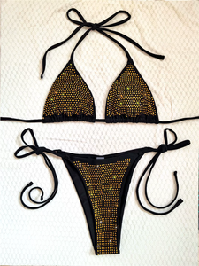 บิกินีสุดเซ็กซี่ระดับไฮเอนด์สำหรับผู้หญิงชุดว่ายน้ำประดับเลื่อมระยิบระยับสายคริสตัลบิกีนี่มีโลโก้ตามสั่ง - Product Image 2