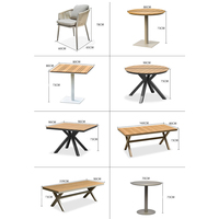 Meubles d'extérieur en aluminium corde de patio chaise d'extérieur ensemble de table à manger en bois en plastique