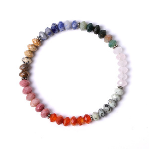 Pulsera de Piedras Naturales Facetadas – Joyería de Cuentas Multicorales de Cuarzo Rosa, Ojo de Tigre y Ágata - Product Image 4