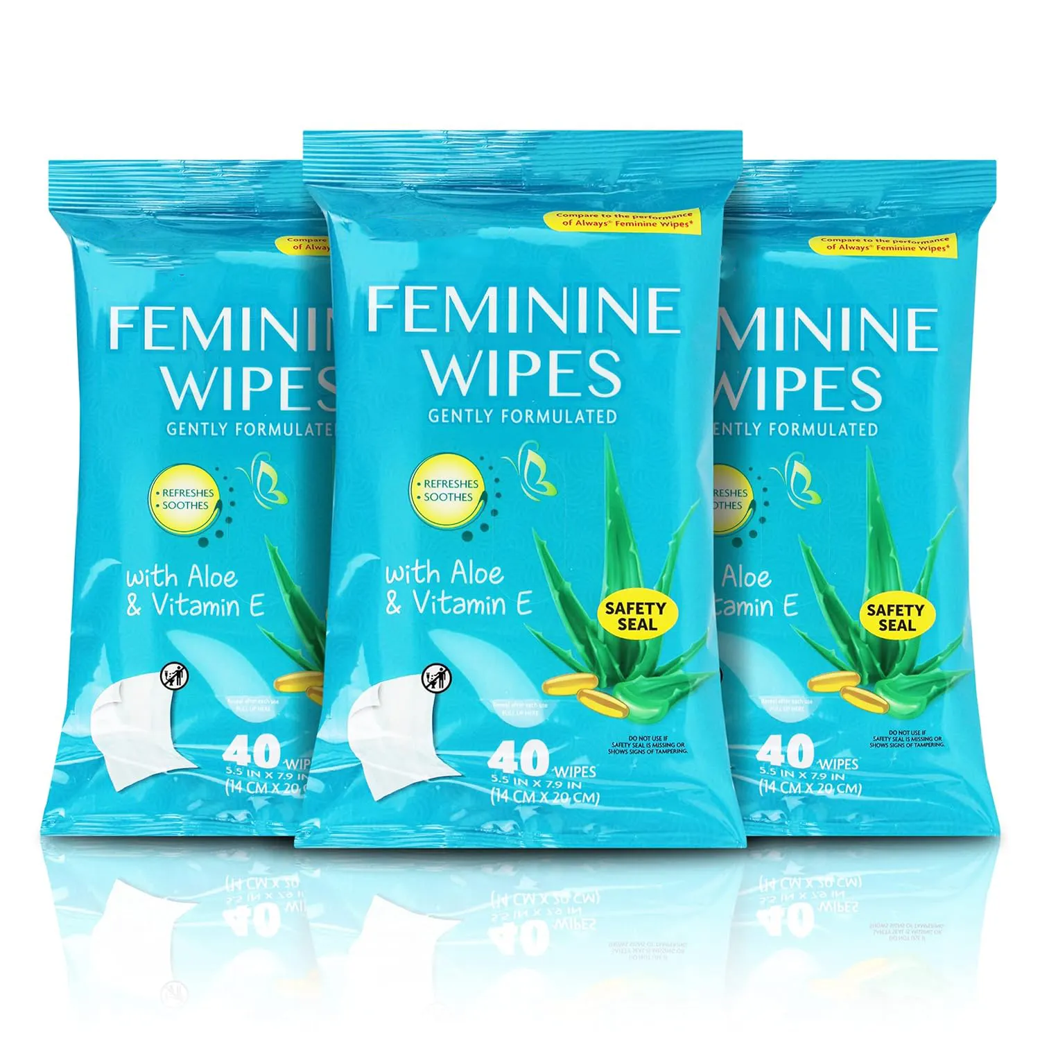 Customized Low MOQ Disposable Single Flushable Feminine Care Wipes Women Organic Individually Wrapped Yoni Wipes