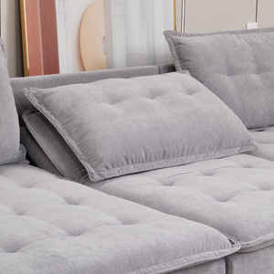 Tissu <span class=keywords><strong>gris</strong></span> nuage Design confortable 3 places pour petit appartement canapé-lit pliant ensemble de canapés à vendre canapé salon - Product Image 5