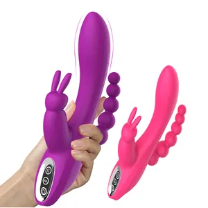 Yetişkin çift silikon nokta yapay penis Massae Vaina klitoris Dildo tavşan Dildos ve vibratörler oyuncak kadın