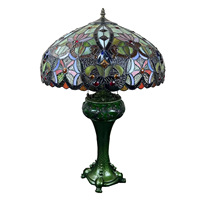 Vente flash APCITL Lampe de table en verre LED avec base lumineuse en verre teinté rouge antique de 18 pouces pour salon