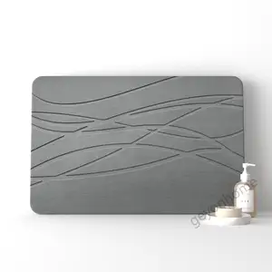 Ultra Fast Drying Engrave Stone bath Mat Home Decor Diatomate Stone Bathroom Mat