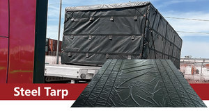 Telo in Acciaio per Macchinari 16 X 30 Piedi con Bordi Rinforzati e 2 File di Anelli a D - Product Image 5