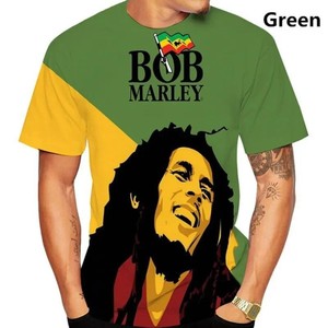 Motif personnalisé imprimé T-shirts pour hommes femmes Hip Hop musique Rock Style <span class=keywords><strong>Bob</strong></span> Marley inspiré populaire grande taille Streetwear tricoté - Product Image 4