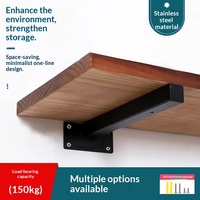 Support de cloison carré en acier inoxydable épaissi, support d'étagère robuste à poutre unique, fixation murale triangulaire