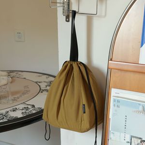 Lunch Bag Nylon Insulated Drawstring Large Capacity Office Use Grey Stone Green <b>Khaki</b> Midnight Black - Product Image 4
