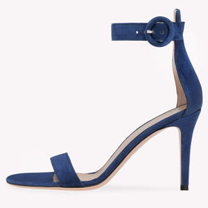 Moda <span class=keywords><strong>blu</strong></span> <span class=keywords><strong>pelle</strong></span> scamosciata di lusso tacco alto vestito da sposa sposa tacchi a spillo Open Toe <span class=keywords><strong>sandali</strong></span> con tacco da donna - Product Image 4